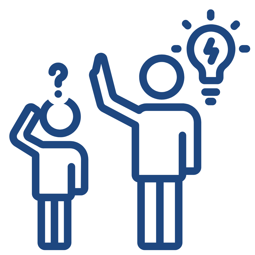 Mentor and student icon